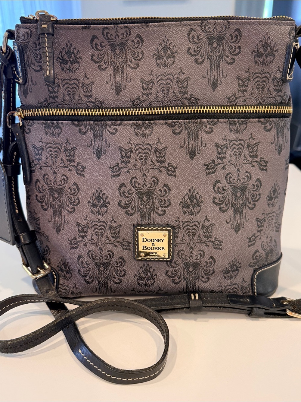 Dooney & Bourke Haunted Mansion Wallpaper Crossbody Bag Amazing Condition